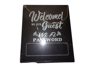 New Wi Fi Password hanging Chalkboard with Chalk 10 x 12 inch Black white CL1kid - Picture 1 of 2