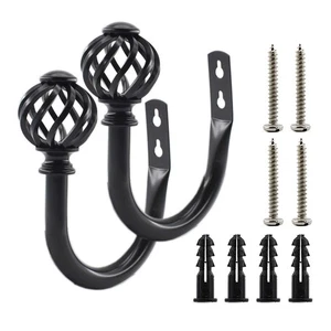 2 Pack Curtain Holdbacks,U Shaped Wall Mounted Curtain Tieback Hooks Drapery ... - Picture 1 of 8