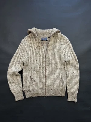 Distressed Trashed 1970s Pendleton Wool Zip Sweater Grunge Cobain Mens Medium - Image 1 of 4