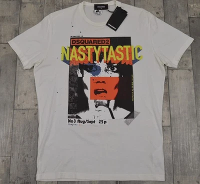 Men's Dsquared2 White Crew Neck Logo T Shirt XL RRP £215 - Image 1 of 4