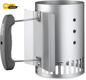 Griglia carbone argento compatta camino avviamento luci carboni in 15 minuti - Foto 1 di 9