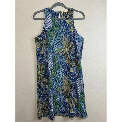 LK Luv Arianna Shift платье женщин средний синий зеленый желтый богемное без рукавов - Изображение 1 из 4