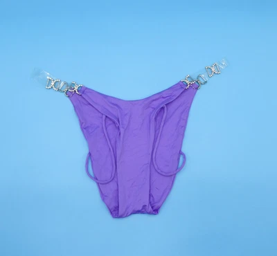 Ropa de playa MHB Monica Hansen grande púrpura cintura alta brillante brilla como un diamante Foto 1 de 4