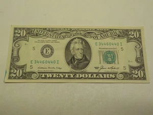 RARE CRISP VINTAGE 1985 20$ DOLLAR BILL E34460440I FANCY SERIAL NUMBER, RICHMOND - Picture 1 of 4