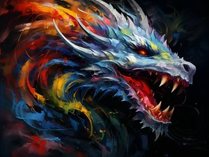 Creative Majestic Dragon Canvas Art Home Decor Wall Art Prints Poster Painting - Picture 1 of 7