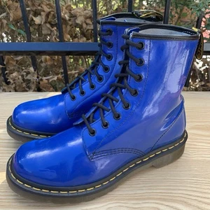 Dr. Martens 1460 Blau Lack Lamper Stiefeletten Größe Damen Größe UK 6 EU 39 - Bild 1 von 15