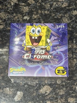 IN-HAND 2025 TOPPS CHROME SAPPHIRE SPONGEBOB 25TH ANNIVERSARY HOBBY BOX SEALED - Image 1 of 2