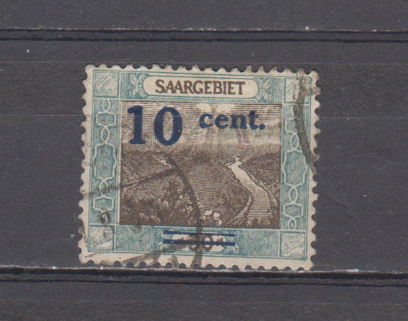SAAR  :  1921 - USED - SCOTT # 87  SURCHARGED - Image 1 of 1