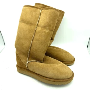 Botas de gamuza de oveja Minnetonka marrón tostado para mujer 8 forradas de piel de oveja de media pantorrilla - Imagen 1 de 9