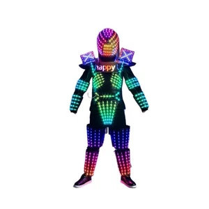 LED Glanz leuchtende Kleidung Rüstung Helm Anzug Cosplay Kostüm Party Show Requisite - Bild 1 von 18