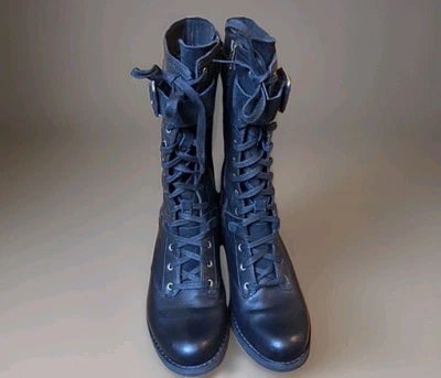 Timberland Savin Hill середины икры ботинки женщин Sz 8 Вт молнии шнурует вверх черная кожа - Изображение 1 из 4