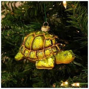 Robert Stanley Schildkröte Weihnachtsschmuck mundgeblasenes Glas Neu mit Etikett - Bild 1 von 2