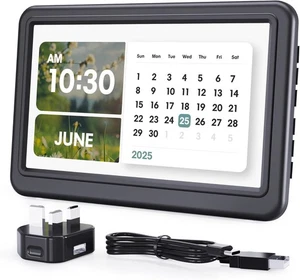 Digital Clock with Date and Day, Plug in Electric Digital Calendar with 12 Theme - Picture 1 of 7