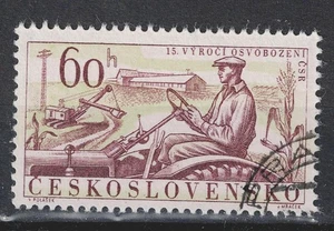 Czech Agriculture Worker Collective Farm Traktor stamp 1960 A-29 - Picture 1 of 1