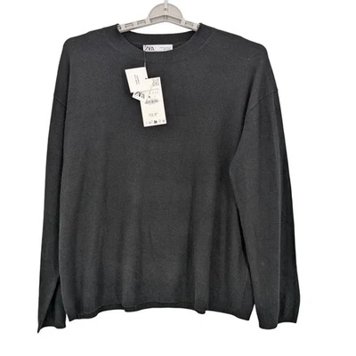 Suéter de punto Zara para mujer talla M suéter de gran tamaño mezcla de lana minimalista modesto Foto 1 de 4