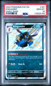 Pokemon TCG Kingambit 187/091 2024 Paldean Fates Shiny Rare Card - PSA 10 - Picture 1 of 2