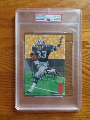 TONY DORSETT Signed Goal Line Art Card PSA Slabbed Autograph DALLAS COWBOYS - Image 1 of 3