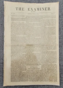 THE EXAMINER 8TH JULY 1838 IRISH CHURCH LAW HORROR ORIGINAL NEWSPAPER - Picture 1 of 3
