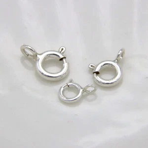 10PZ Argento 925 Collana Fibbia Bracciale Fibbia a Molla Blocco Giunto Connessione Bu - Foto 1 di 13