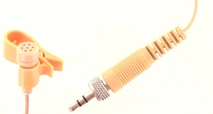 Beige Slim Neck-Tie Tan Lapel Mic for Sennheiser Wireless Evolution EW G1,2 RoHs - Picture 1 of 6