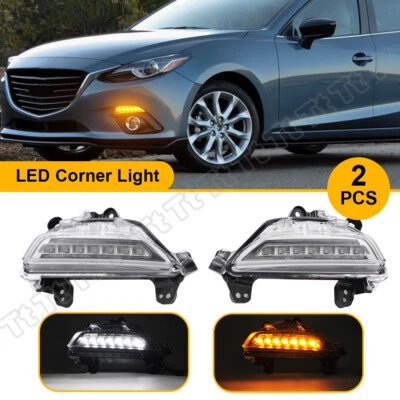 2PCS FOR 14-2016 MAZDA 3 AXELA  Clear LED Corner Light Turn Signal Driving LAMP - Image 1 of 4