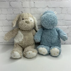 Cloud B Dreamy Hugginz Blue Hippo and Tan Puppy Dog Plush 14"  Stuffed Animals - Picture 1 of 9