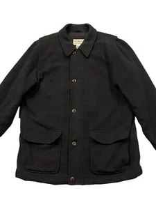 L.L. BEAN Wool Coat Jacket Insulated Gray Thinsulate Quilt Lined Mens XL OFKH4 - Picture 1 of 10