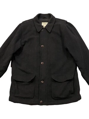L.L. BEAN Wool Coat Jacket Insulated Gray Thinsulate Quilt Lined Mens XL OFKH4 - Image 1 of 4