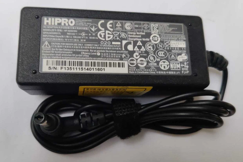 Cargador de fuente de alimentación adaptador de CA Hipro HP-A0301R3 19V 30W 1.58A Foto 1 de 1