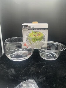 Dips on Ice Acrylic Dip Condiment Serving Bowl Clear 16oz by prodyne - Picture 1 of 4