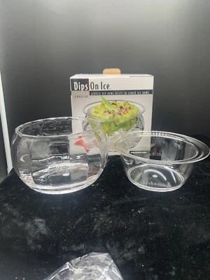 Dips on Ice Acrylic Dip Condiment Serving Bowl Clear 16oz by prodyne - Image 1 of 4