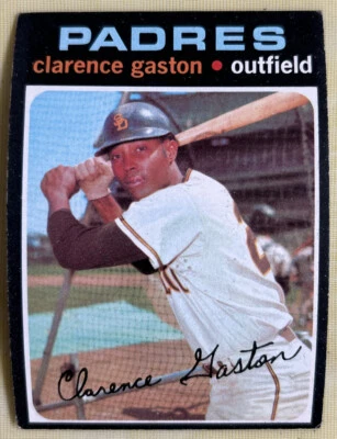 Tarjeta de béisbol 1971 Topps Clarence Gaston #25 Padres Outfield baja calidad Foto 1 de 2