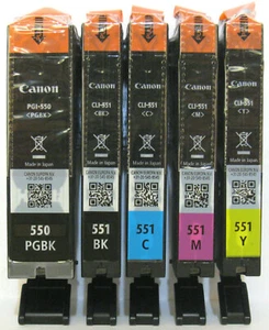 Canon Original PGI-550PGBk CLI-551Bk CLI-551C CLI-551M CLI-551Y Set. Neu / Versiegelt - Bild 1 von 2