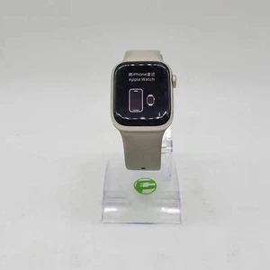 GPS Only Apple Watch Series 8 41MM Starlight Aluminum White Sport Band A2770 - Picture 1 of 7