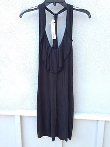 Abito tubino nero tinta unita LA Made in cascata taglia XS nuovo con etichette $85 - Foto 1 di 2