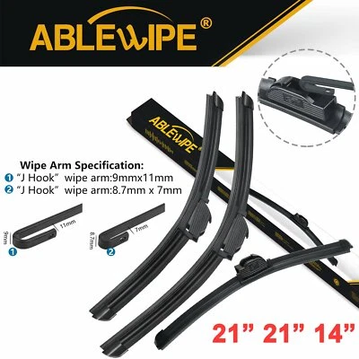 ABLEWIPE 3Pcs Front Rear Beam Wiper Blades Fit For JEEP GRAND CHEROKEE 1999-2006 - Image 1 of 4