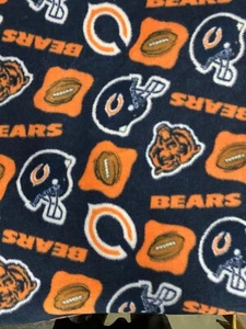NFL CHICAGO BEARS FOOTBALL/HELMET LICENSED FLEECE FABRIC - Picture 1 of 3