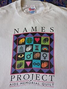Vintage 1980's Names Project - AIDS Quilt Shirt - XL Gay Culture LGBTQ+ Singlest