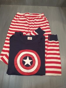 Hanna Andersson Marvel Captain America Organic Long John Pajama Adult Medium - Picture 1 of 5
