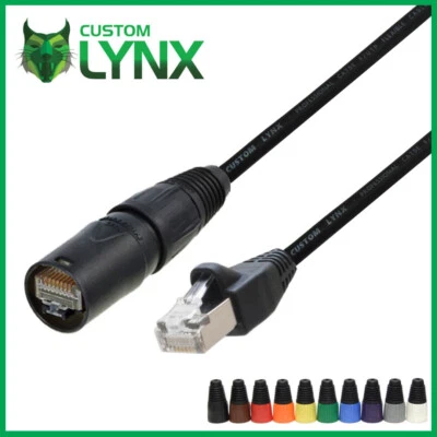 Custom Lynx Cat5e Tourgrade Variax Lead. Neutrik Ethercon To RJ45 Cable-Shielded