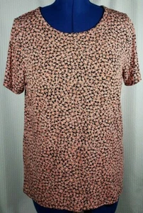 Jones New York Signature Woman's T-Shirt Top Blouse Black/Orange/White Size XL - Picture 1 of 8