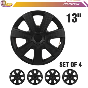 4X 13" Wheel Hub Caps Black For R13 Tires Rim All Makes Models Wheel Cover Kit - Picture 1 of 9