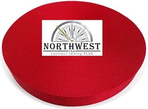 1 Inch Heavy Nylon Webbing/Strapping  Red  5 Yards ~ NW7165 - Picture 1 of 1