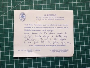 AZ410 courrier directeur neuvaine ND de la médaille miraculeuse - Picture 1 of 2