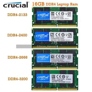 Crucial DDR4 16 GB 2133 2400 2666 3200 MHz SO-DIMM 2Rx8 260Pin Laptop Memory 16G - Picture 1 of 17