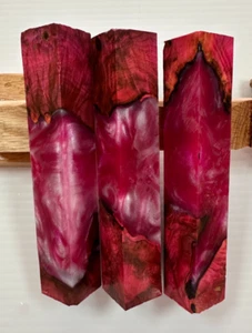 Stab Dyed Buckeye Burl Resin Hybrid Pen Blanks (Lot of 3 / Group 2A) #PB141A - Picture 1 of 2