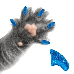 SAPHIR GLITZER ~ 60 STÜCK weiche Nagelkappen für Katzenkrallen ~ HÜBSCHE KRALLEN ~ Pfoten - Bild 1 von 1