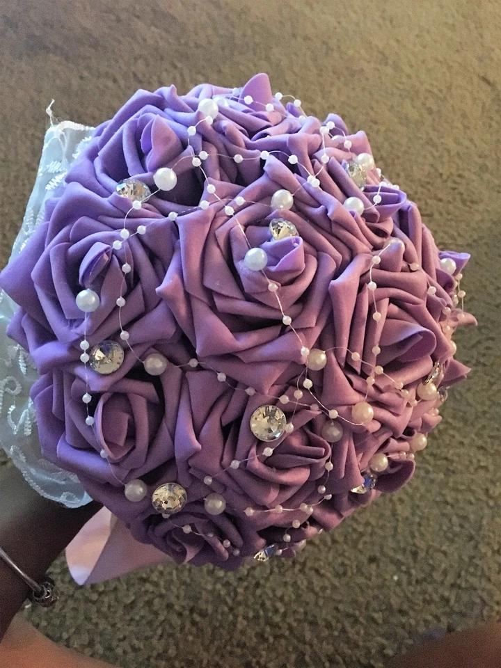 Ramos de Boda Nupcial Seda Flor Soporte Broche Decoración Perla Foto 1 de 1