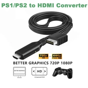 For PS1/ PS2 to HDMI Adapter Game Console Audio Video Converter Cable Cord UK - Picture 1 of 17