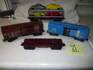 4 Clean Marx boxcars ,Brown GN,Blue BM,Auto rack,original autos,empty flat - Picture 1 of 3